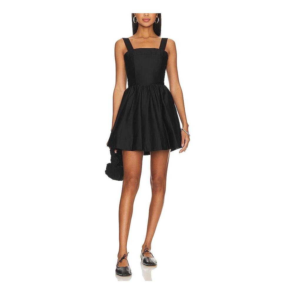 Alice + Olivia Lace Up Black Saige Mini Dress Size 4